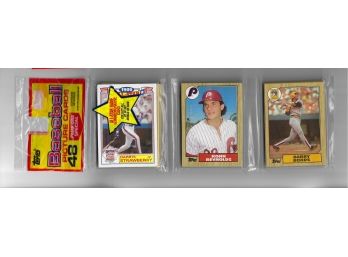 1987 Topps Rack Unopened Pack With Barry Bonds Rookie Baseball Card Showing On Top Pittsburgh Pirates