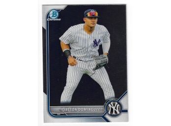 2022 Bowman Chrome Prospects Jasson Dominguez Baseball Card New York Yankees