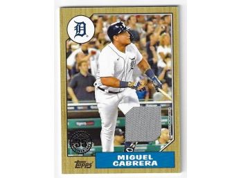 2022 Topps 1987 Miguel Cabrera Relic Game Used Patch Baseball Card Detroit Tigers