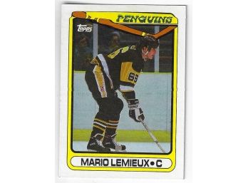 1990- 91 Topps Mario Lemieux Hockey Card Pittsburgh Penguins
