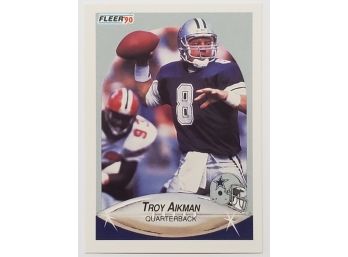 1990 Fleer Troy Aikman Football Card Dallas Cowboys