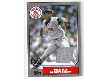 2022 Topps 1987 Pedro Martinez Relic Game Used Patch Black Parallel #'d /199 Boston Red Sox