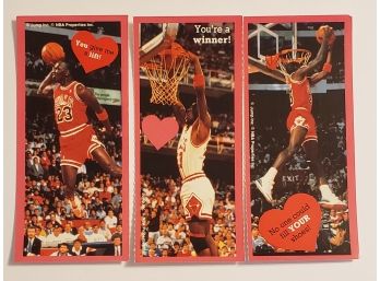 1991 Cleo Michael Jordan 3 Panel Basketball Card Lot Bulls