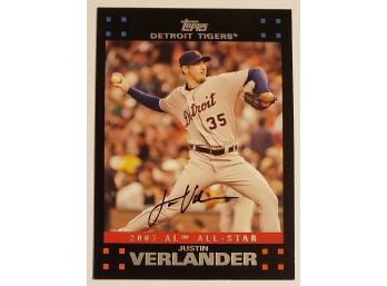 2007 Topps Update Justin Verlander A.L. All Star Baseball Card Tigers