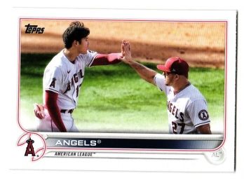 2022 Topps Angels Team Baseball Card  Mike Trout Shohei Ohtani