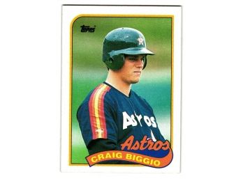 1989 Topps Craig Biggio Rookie Baseball Card Astros HOF RC