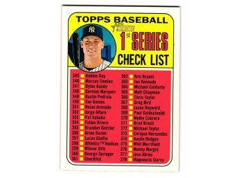 2018 Topps Heritage Aaron Judge Checklist Baseball Card Yankees