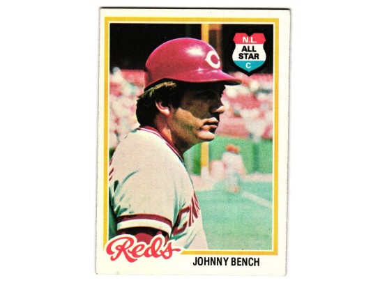 1978 Topps Johnny Bench Baseball Card Reds (HOF) #3698