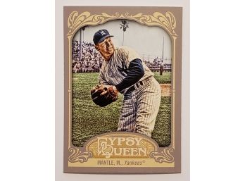 2012 Topps Gypsy Queen Mickey Mantle Throwing Baseball Card New York Yankees