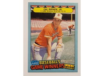 1987 Fleer Baseball's Game Winners Limited Edition Cal Ripken Jr Baseball Card Baltimore Orioles