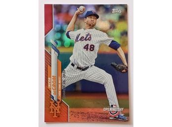 2020 Topps Opening Day Jacob DeGrom Rainbow Foil Parallel Baseball Card NY Mets
