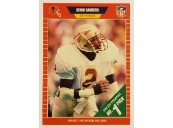 1989 Pro Set Deion Sanders RC Rookie Football Card Atlanta Falcons