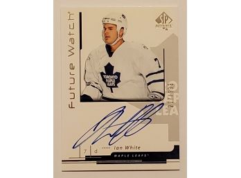 2006-07 SP Authentic Future Watch Auto Ian White Rookie Hockey Card #'d /999 Toronto Maple Leafs RC