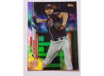 2020 Topps Series 1 Max Scherzer Rainbow Foil Parallel Baseball Card Washington Nationals