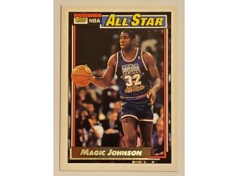 1992-93 Topps Gold Parallel Magic Johnson Basketball Card LA Lakers