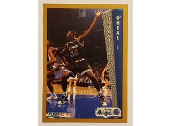1992-93 Fleer Drake's Parallel # 37 Shaquille O'Neal Rookie Basketball Card Orlando Magic RC