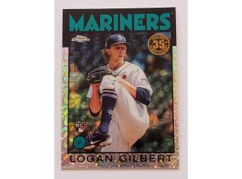 2021 Topps Update Silver Pack 1986 Mojo Refractor Logan Gilbert Rookie Baseball Card Seattle Mariners RC