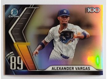 2022 Bowman Chrome Alexander Vargas Top 100 Prospect Insert Baseball Card New York Yankees