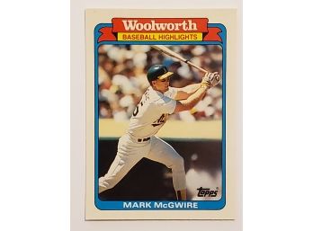 1988 Topps Woolworth Mark McGwire Baseball Highlights Card Oakland A's