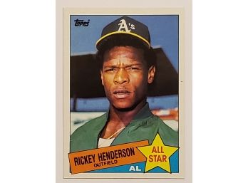 1985 Topps Rickey Henderson All-Star Baseball Card Oakland A's