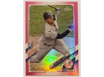 2021 Topps Chrome Gleyber Torres Pink Parallel Baseball Card NY Yankees