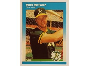 1987 Fleer Mark McGwire RC Rookie Baseball Card Oakland A's