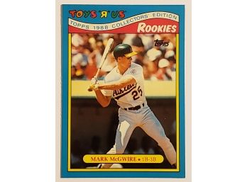 1988 Topps Toys R Us Rookies Collectors Edition Mark McGwire Baseball Card Oakland A's