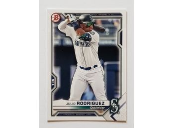 2021 Bowman Julio Rodriguez Prospect Baseball Card Seattle Mariners