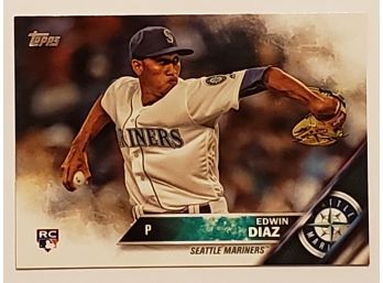 2016 Topps Update Edwin Diaz Rookie Baseball Card Seattle Mariners RC