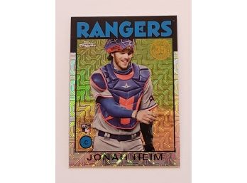 2021 Topps Update Silver Pack 1986 Mojo Refractor Jonah Heim Rookie Baseball Card Texas Rangers RC