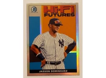 2022 Bowman Chrome Jasson Dominguez Hi-Fi Futures Insert Baseball Card NY Yankees