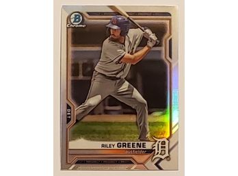 2021 Bowman Draft Chrome Riley Greene Refractor Rookie Baseball Card Detroit Tigers RC