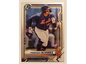 2021 Bowman Draft Chrome Francisco Alvarez Prospect Baseball Card NY Mets