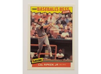 1986 Fleer Baseball's Best Cal Ripkin Jr Baseball Card Baltimore Orioles