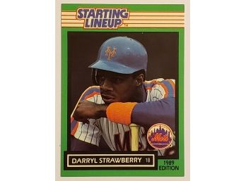 1989 Starting Lineup Darryl Strawberry Baseball Card NY Mets
