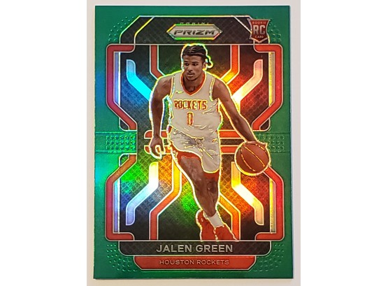 2021-22 Panini Prizm Jalen Green Rookie Green Prizm Parallel Basketball Card Rockets