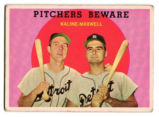 1959 Topps #34 Pitchers Beware Al Kaline Charlie Maxwell  Detroit Tigers