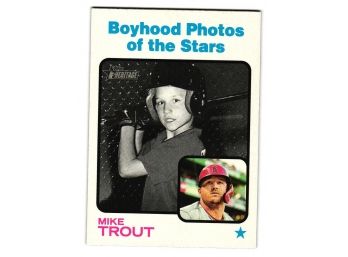 2022 Topps Heritage Mike Trout Boyhood Photos Of The Stars Insert Baseball Card LA Angels