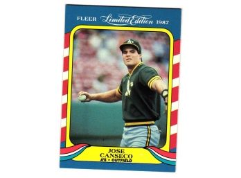 1987 Fleer Limited Edition Jose Canseco Baseball Card Oakland A's