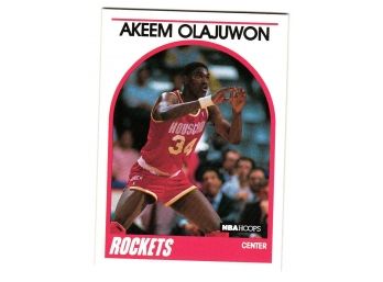 1989 NBA Hoops Akeem Olajuwon Basketball Card Houston Rockets