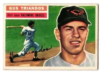 1956 Topps Gus Traindos Baseball Card Baltimore Orioles