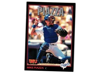 1993 Donruss Triple Play Mike Piazza Rookie Baseball Card LA Dodgers RC