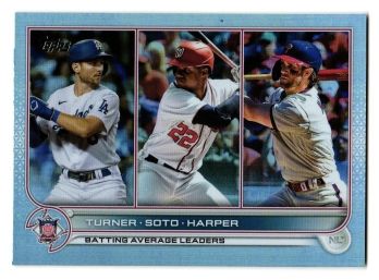 2022 Topps League Leaders Turner Soto Harper Rainbow Foil Parallel Baseball Card