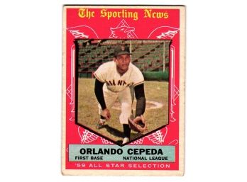 1959 Topps Orlando Cepeda All Star Baseball Card San Francisco Giants