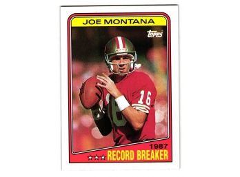 1988 Topps Joe Montana 1987 Record Breaker Football Card San Francisco 49ers