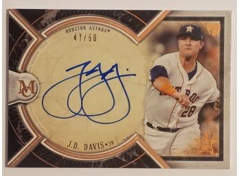 2018 Topps Museum Collection J.D. Davis Archival Rookie Auto Copper Parallel #'d To /50 Baseball Card Astros