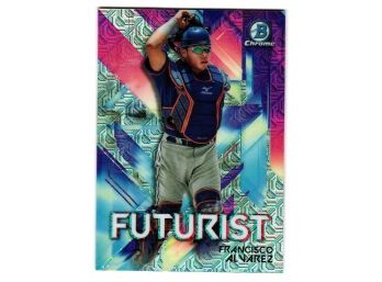 2021 Bowman Chrome Francisco Alvarez Futurist Mojo Refractor Insert Baseball Card NY Mets