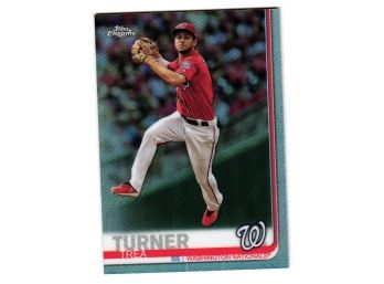 2019 Topps Chrome Refractor Trea Turner Baseball Card Washington Nationals