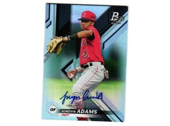 2019 Bowman Platinum Jordyn Adams Prospect Auto Baseball Card LA Angels