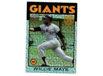 2021 Topps Chrome Willie Mays Silver Pack 1986 Baseball Card SF Giants